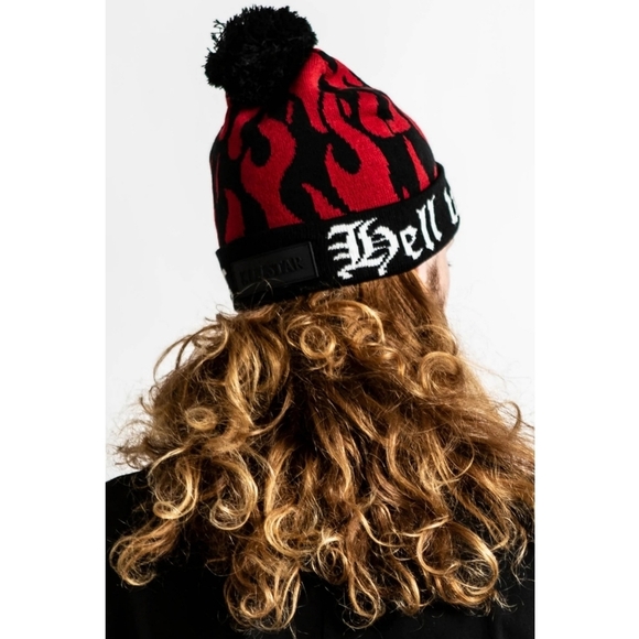 2 LEFT | Killstar Boring Beanie | Black Super Soft Cotton Pom Top Unisex - Picture 4 of 6